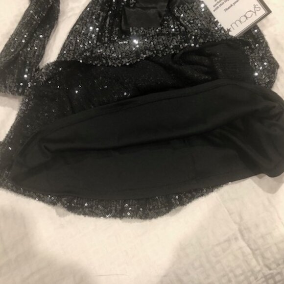 Crystal Doll Black/Silver Sequin Dress Size M - Picture 6 of 9